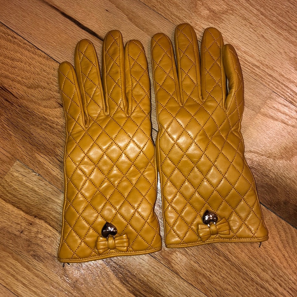 Leather Coach winter gloves